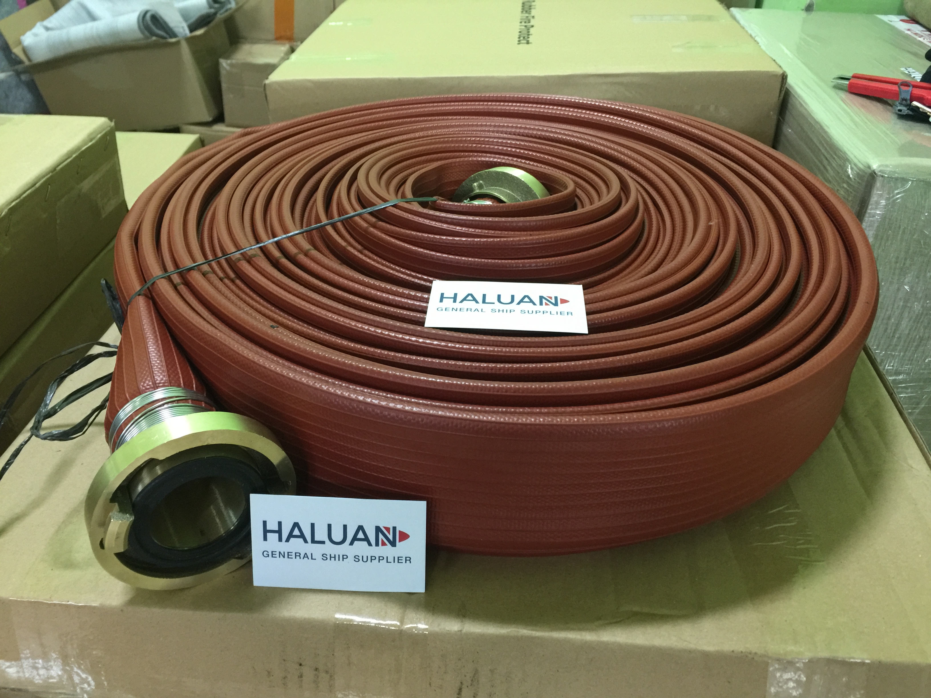 IMPA 330732 - FIRE HOSE INNER/OUTER SYNTHETIC RUBBER 50MMX30MTR W/ STORZ FIRE HOSE COUPLING 50MM - I