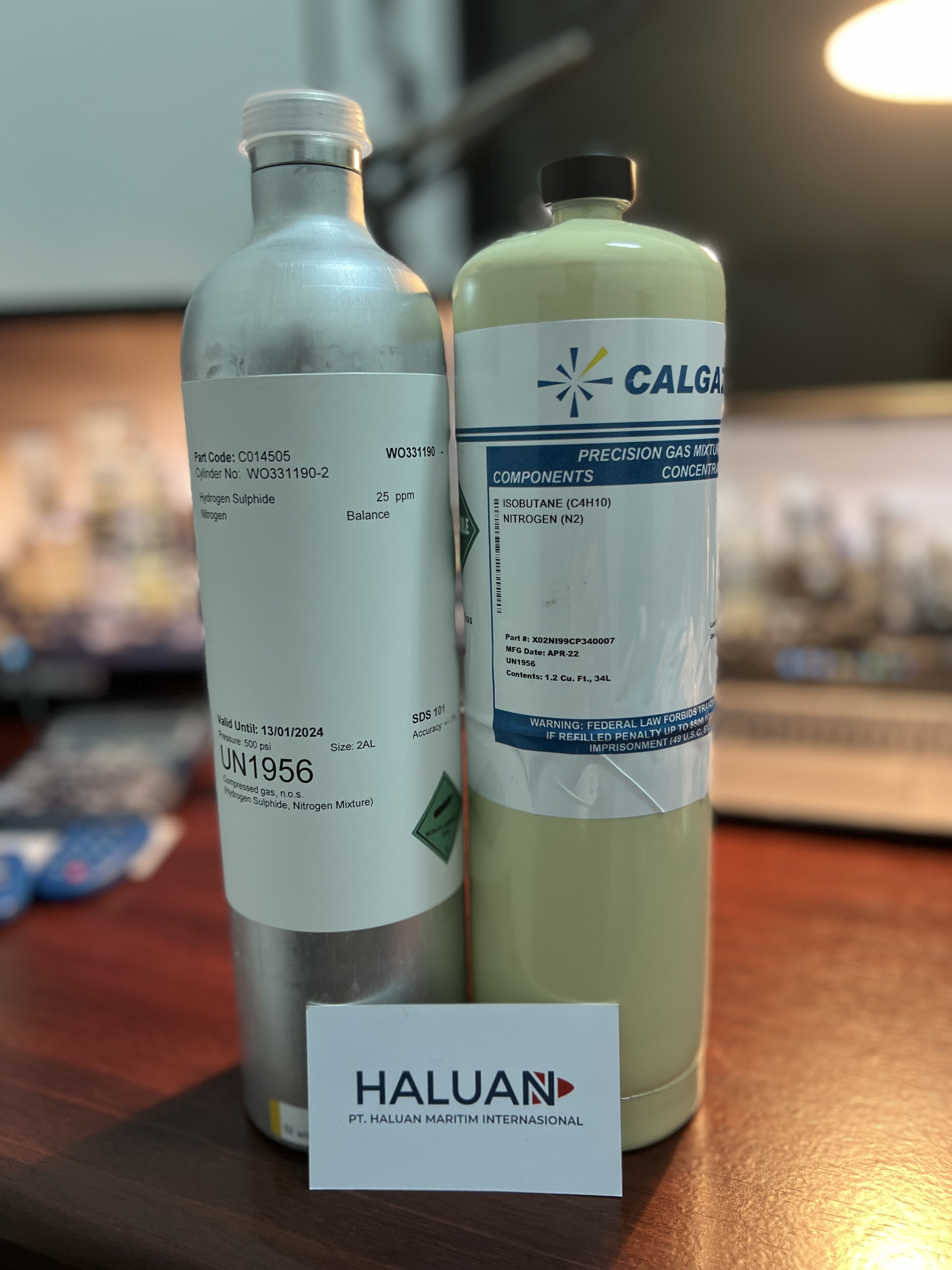 GAS KALIBRASI / SPAN GAS CALGAZ 34 LITER 25PPM H2S/BALANCE N2