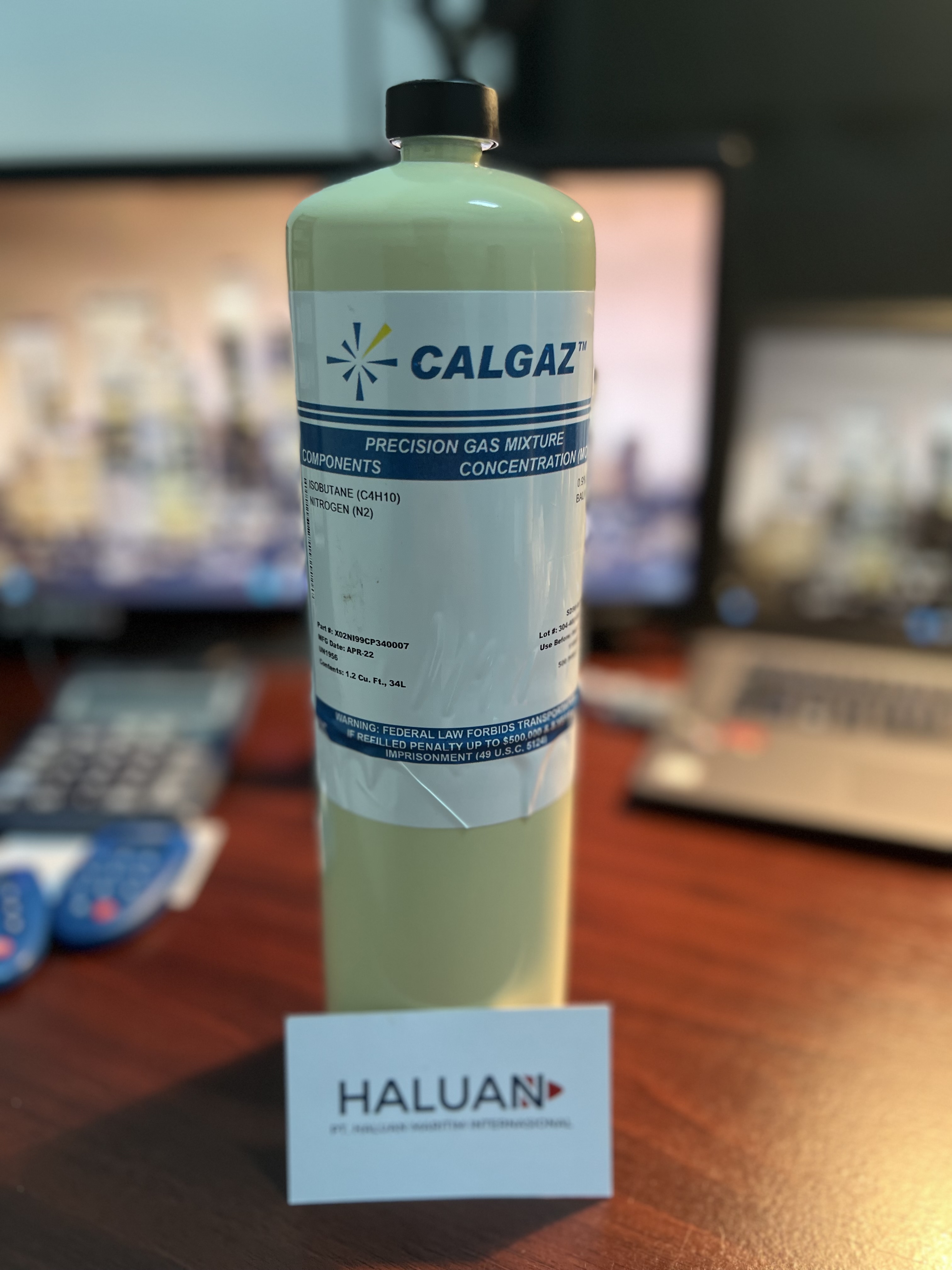 GAS KALIBRASI / SPAN GAS CALGAZ 34 LITER 0.9% ISOBUTANE/BALANCE N2