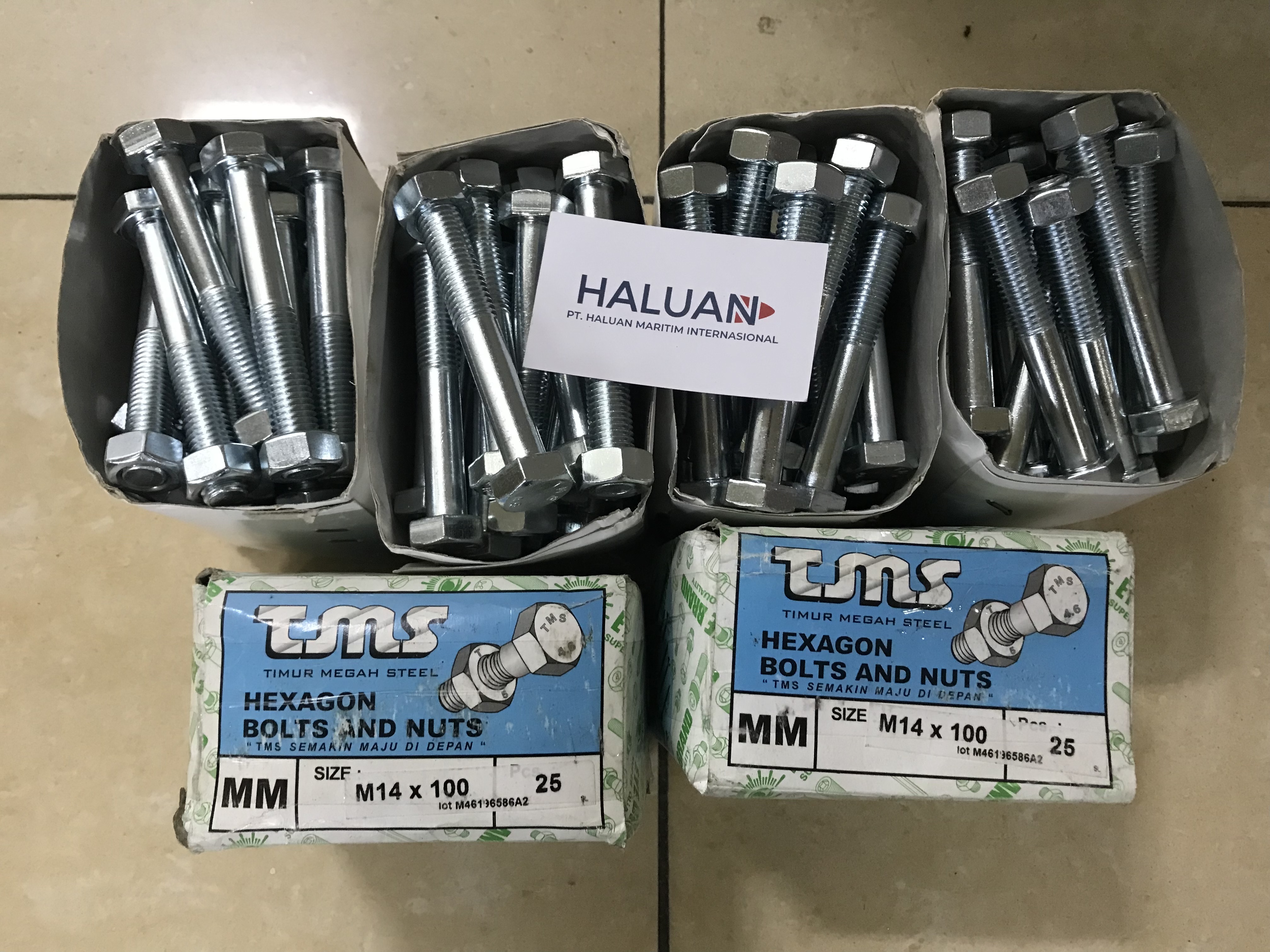 IMPA 691193 691232 691273 691291 HEXAGON HEAD BOLT AND NUT M10X100 M12X100 M14X100 M16X100
